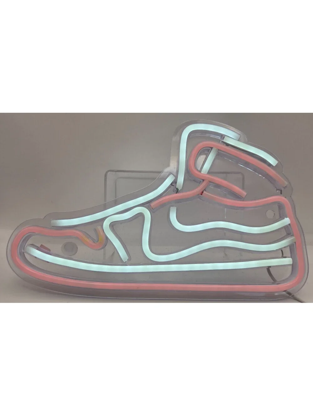 Sneaker LED Neon Sign USB Light Red White Shoe Wall Decor 12” Tested Working
